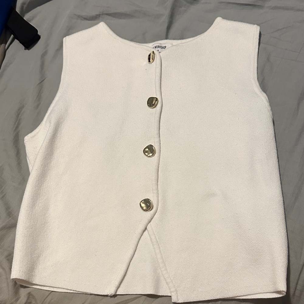 Workshop Republic Clothing Ivory Top with Gold Accent